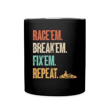 Go Kart Rennen Kartsport Karting - Tasse einfarbig - Schwarz - Vorne