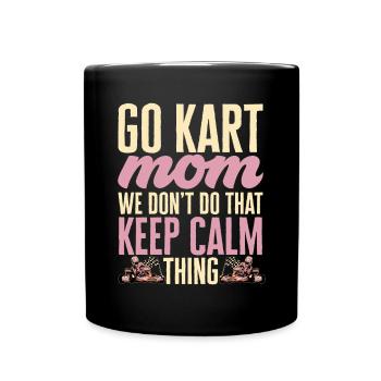 Go Kart Rennen Kartsport Karting - Tasse einfarbig - Schwarz - Vorne