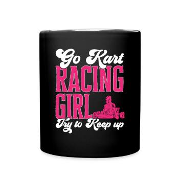 Go Kart Rennen Kartsport Karting - Tasse einfarbig - Schwarz - Vorne
