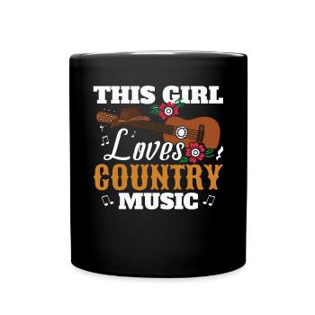 Dieses Mädchen liebt Country-Musik - Tasse einfarbig - Schwarz - Vorne