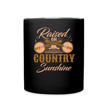 Raised On Country Sunshine - Full Colour Mug - black - Front
