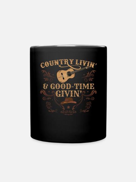 Gitarre Country Musik - Tasse einfarbig - Schwarz