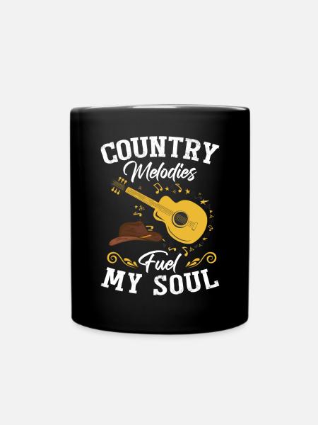 Country-Melodien befeuern meine Seele - Tasse einfarbig - Schwarz