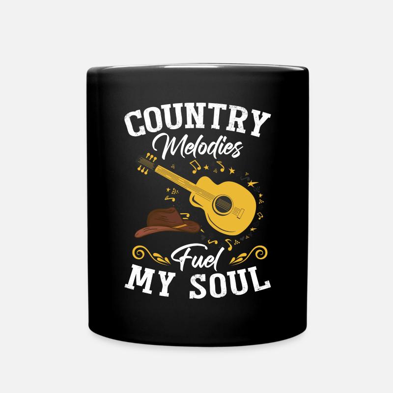 Country-Melodien befeuern meine Seele - Tasse einfarbig - Schwarz