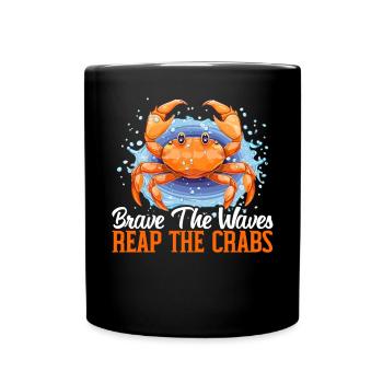 Krabbenfischen Krabbenfischer Krabbenfischer Krabben - Tasse einfarbig - Schwarz - Vorne