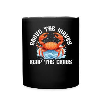 Krabbenfischen Krabbenfischer Krabbenfischer Krabben - Tasse einfarbig - Schwarz - Vorne