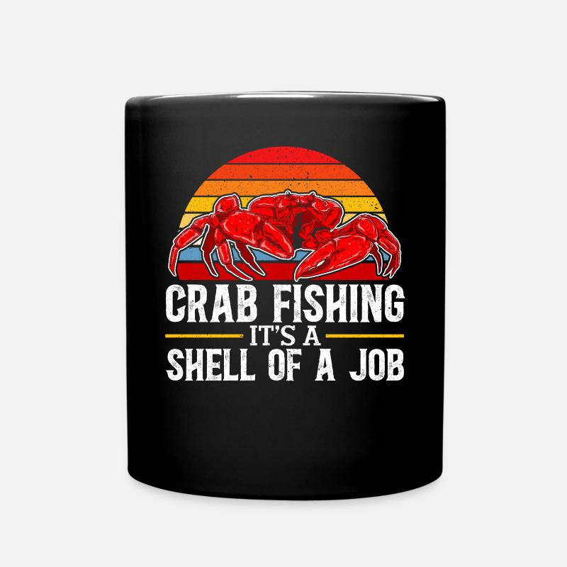 Pêche au crabe Crabe Pêcheur Crabbing Crabber - Mug uni - noir