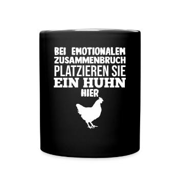 Huhn Landwirt Bauernhof Hühner - Tasse einfarbig - Schwarz - Vorne