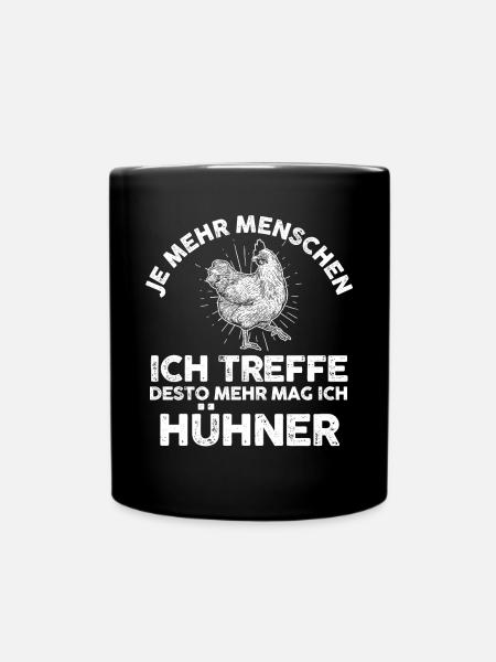Huhn Landwirt Bauernhof Hühner - Tasse einfarbig - Schwarz