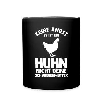 Huhn Landwirt Bauernhof Hühner - Tasse einfarbig - Schwarz - Vorne