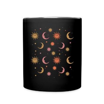 Whimsigoth Ästhetisch Hippie Himmlisch Vintage - Tasse einfarbig - Schwarz - Vorne