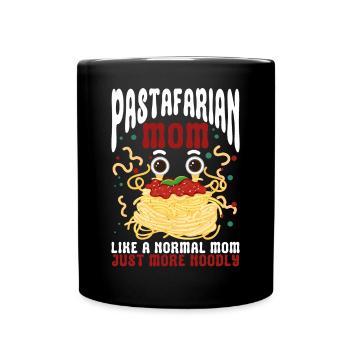 Fliegendes Spaghettimonster FSM - Tasse einfarbig - Schwarz - Vorne