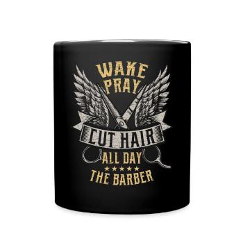 Barber Friseur Geschenk Friseuse Friseurin - Tasse einfarbig - Schwarz - Vorne