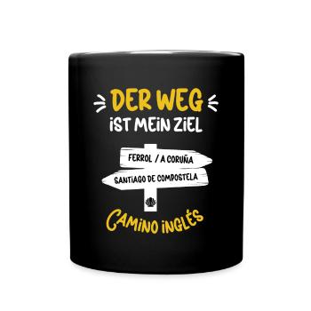 Pilgern Jakobsweg Pilger Camino Inglés Wanderer - Tasse einfarbig - Schwarz - Vorne