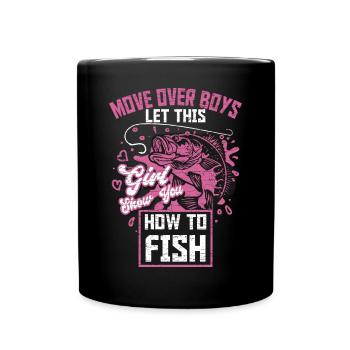 Angeln Fischen Anglerin Geschenk - Tasse einfarbig - Schwarz - Vorne