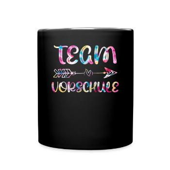 Vorschulkind Team Vorschule Einschulung - Tasse einfarbig - Schwarz - Vorne