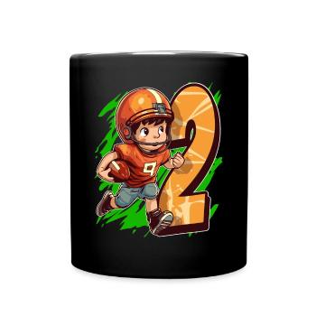 Je suis 2 enfants de football américain et de rugby - Mug uni - noir - Devant