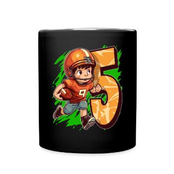 Je suis 5 enfant de football américain et de rugby - Mug uni - noir - Devant