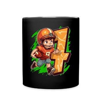 Je suis 7 enfant de football américain et de rugby - Mug uni - noir - Devant