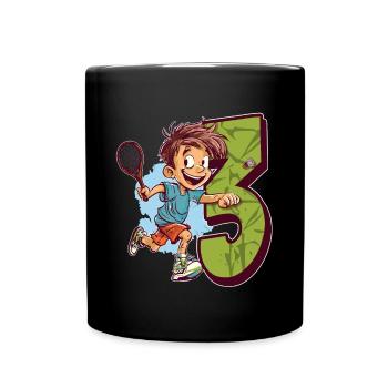 Je suis 3 Badminton Kid - Badminton - Mug uni - noir - Devant