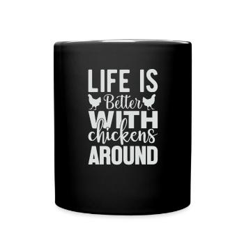 Amateur de poulet Éleveur de poulet - Mug uni - noir - Devant