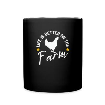 Hühnerliebhaber Hühnerbauer - Tasse einfarbig - Schwarz - Vorne
