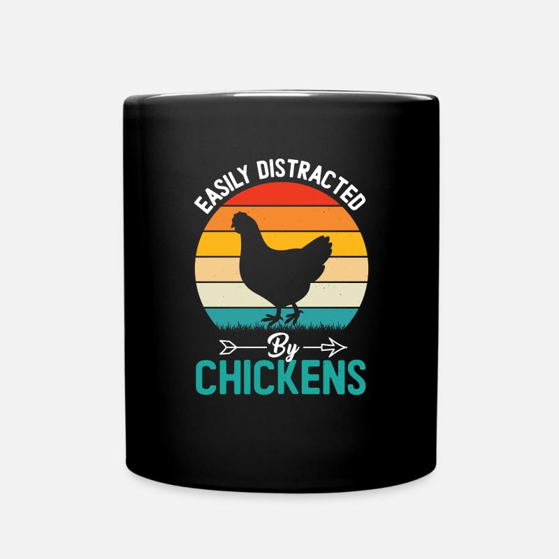 Hühnerliebhaber Hühnerbauer - Tasse einfarbig - Schwarz
