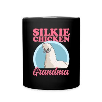 Silk Chicken Grandma Silk Chicken Silkie Chicken Gift - Full Colour Mug - black - Front