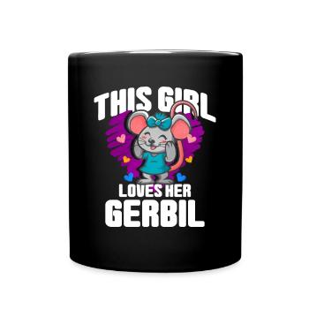 Gerbil Mouse Gift - Full Colour Mug - black - Front