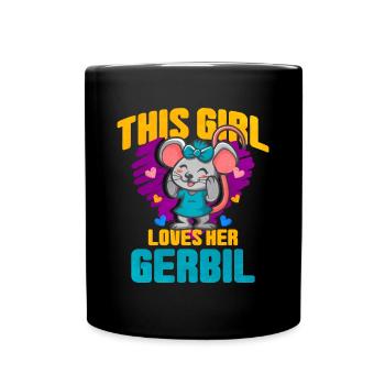 Gerbil Mouse Gift - Full Colour Mug - black - Front