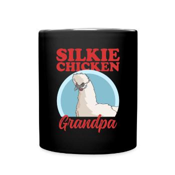Silk Chicken Grandpa Silk Chicken Silkie Chicken Gift - Full Colour Mug - black - Front