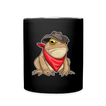 Frog Cowboy Cowboy Hat - Full Colour Mug - black - Front