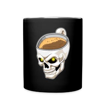 Totenkopf Tasse Kaffee - Tasse einfarbig - Schwarz - Vorne