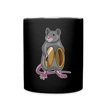 Ratte Musiker Becken Musik - Tasse einfarbig - Schwarz - Vorne