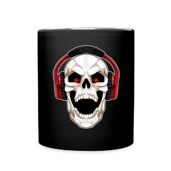 Musique casque Skull - Mug uni - noir - Devant
