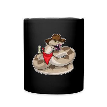 Chapeau de cowboy serpent - Mug uni - noir - Devant