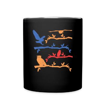 Retro Birds Of Prey Ornithologist Owl - Tasse einfarbig - Schwarz - Vorne