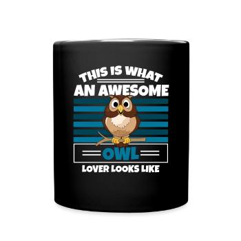 Un amoureux des hiboux génial ressemble à un passionné d’oiseaux - Mug uni - noir - Devant