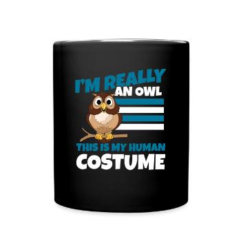 Ceci est mon costume humain Owl Lover Birds Of Prey - Mug uni - noir - Devant