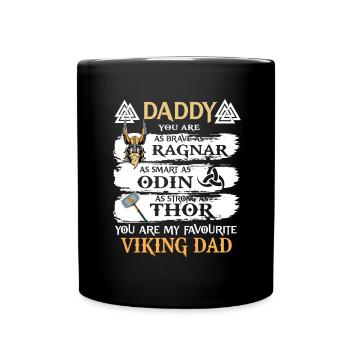 Wikinger Vater - Tasse einfarbig - Schwarz - Vorne