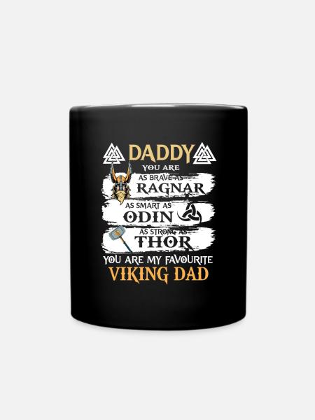 Wikinger Vater - Tasse einfarbig - Schwarz