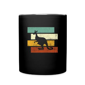 Kangourou Rétro - Mug uni - noir - Devant