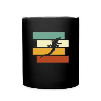 Krokodil Retro - Tasse einfarbig - Schwarz - Vorne
