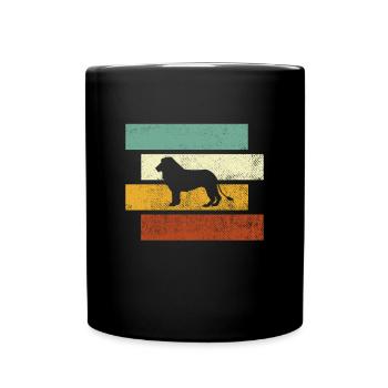 Lion Rétro - Mug uni - noir - Devant
