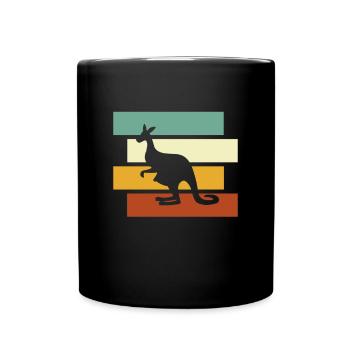 Kangourou Rétro - Mug uni - noir - Devant
