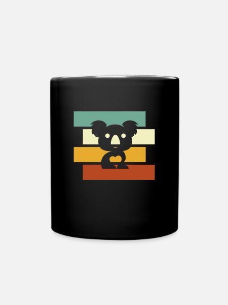 Koala Retro - Tasse einfarbig - Schwarz