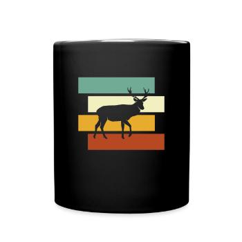 Hirsch Retro - Full Colour Mug - black - Front