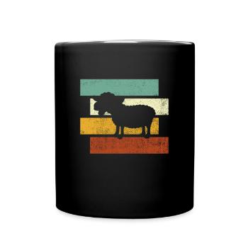 Schaf retro - Tasse einfarbig - Schwarz - Vorne