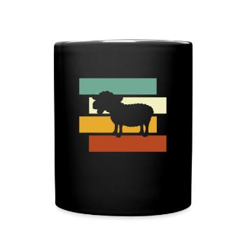 Schaf retro - Tasse einfarbig - Schwarz - Vorne