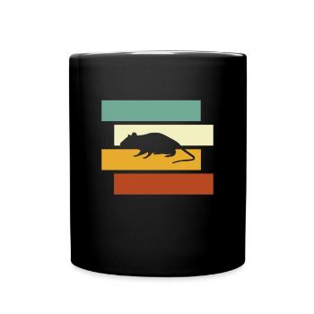 Maus Retro - Tasse einfarbig - Schwarz - Vorne